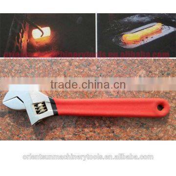 Quick adjustable wrench with plastic dipped handle