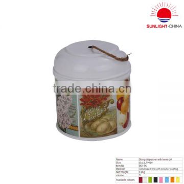 Metal round string dispenser with twine