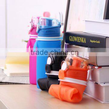 China factory promotion sport collapsible foldable 550ml soft water bottles