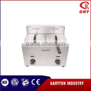 GRT -G20L Commercial Kitchen 2 Tanks Stainless Steel Gas Deep Fryer photo-2