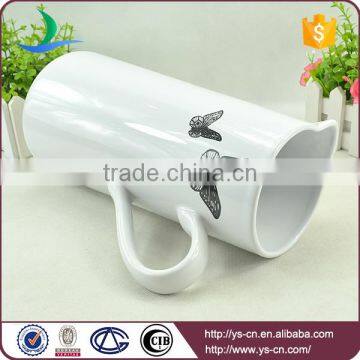 Black Butterfly Decal White Ceramic Bathroom Jug photo-2