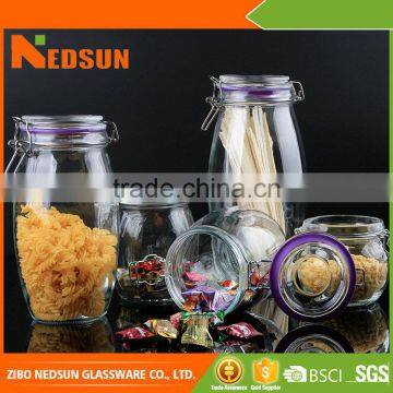 Excellent quality low price 490ml,600ml Cheap price glass containers with lids