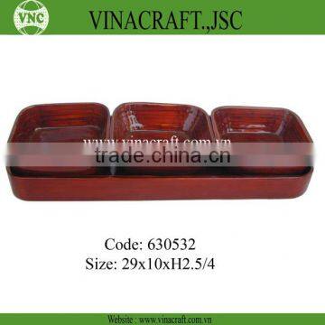 Spun bamboo container with lid for kitchen