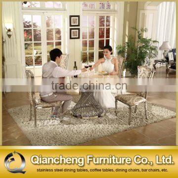 Mirror Silver Round Rotating Dining Table for Hotel photo-2