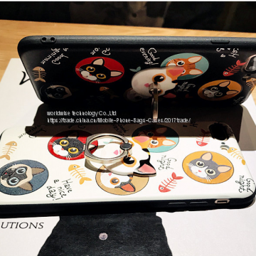 Cartoon Cell Phone Case Silicone Mobile Phone Cases for IPhone7/7Plus/6/6s/6plus/6splus With Finger Ring Stand Holder