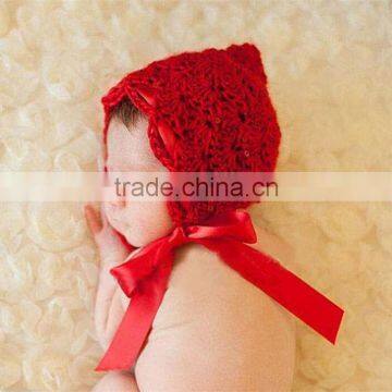 Cute Red Triangle Hat Newborn Crochet Outfits Baby Hat Baby Cap Newborn Photography Props All For Child Clothing and Accessories