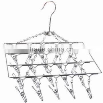 Stainless Steel Clothes Hanger With 20 Clips photo-2
