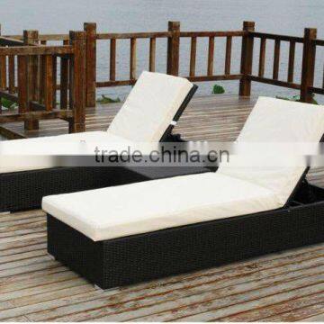 Outdoor Wicker Modern Rattan Lounge Bed, Wicker Lounge, Sun Lounge, Beach Bed. photo-3