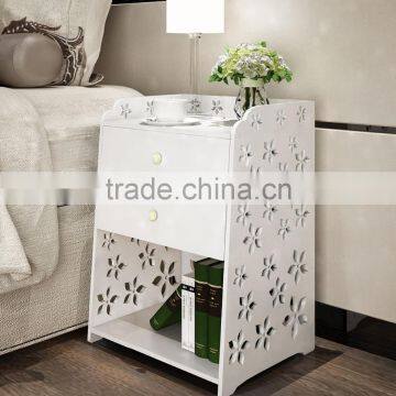 Large Size 2 Drawer Nightstand Modern Jane White Bed End Cabinet Multifunctional Storage Cabinet Bed End Table Waterproof Firepr photo-3