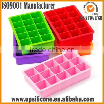 BPA Free Square Shaped large 15 cubes silicone ice tray