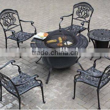 New design durable cast Aluminium outdoor patio furniture with BBQ grill