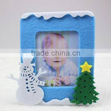 hot best selling new products custom green tree decor felt fabric 3d digital picture christmas snowman picture frame photo frame