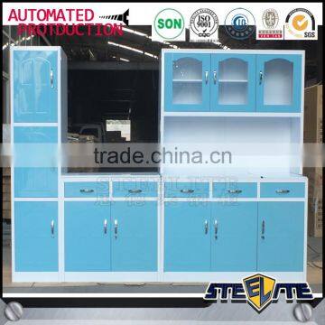 Hot Sale in Zambia Market Kitchen Cupboard Steel Kitchen Cabinet Set photo-3