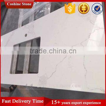 Jianfa prefab solid white mirror fleck quartz countertops
