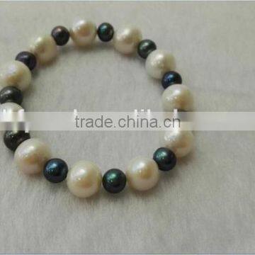 White and Black Freshwater Pearl Bracelet Wholesale photo-2