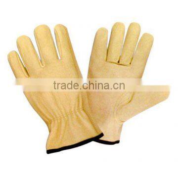 Yellow Cow Grain leather Driver glove with CE