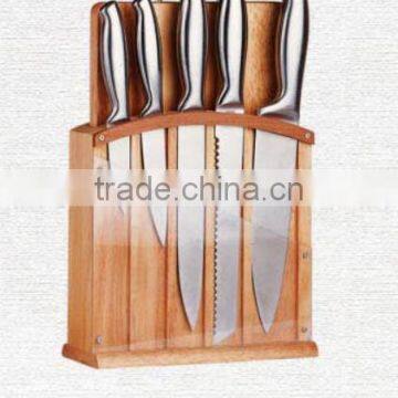 7pcs wooden kitchen knife block