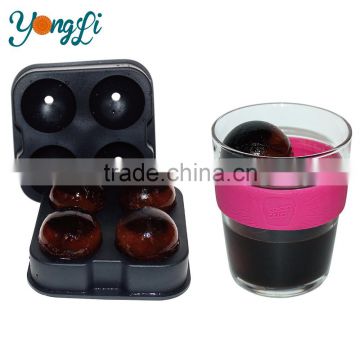 Hot Sale Black Round Ice Ball Maker Mold Sphere Silicone Ice Cube Mold