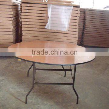 Round Wooden Folding Table With PVC Edge For Sale