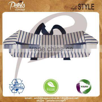 2017 Canvas Duffle Bag With One Color Stripe Print photo-4