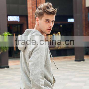Men Pure Color Full Zip Fleece Hoodie Wholesale in Jiangxi Youth Thin Zipper Hooded Jacket photo-2