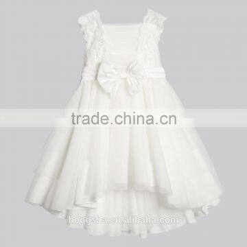 White Flower Girl Dresses Girls Satin Lace Boutique Party Dresses HSD6989 photo-4