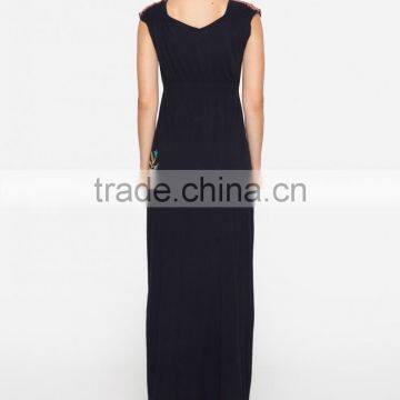 Boho Sleeveless Side Slit Maxi Plus Size Long Embroidered Dress HSd5179 photo-5