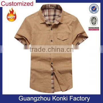 2014 Wholesale button down shirts with khaki color