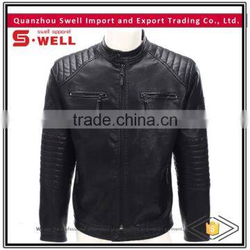 wholesale cool black stylish latest design winter mens pu leather jacket