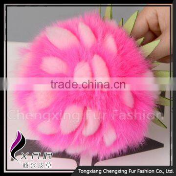 CX-R-47 Cheap Fancy Rabbit Fur Ball Key Chain Key Ring Hand Bag Decorative photo-3