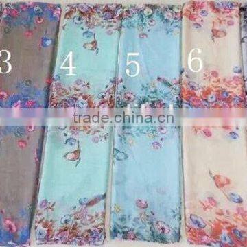 Fashion Chiffon Print Swallow Bird Designer Scarf photo-2