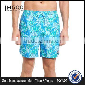 MGOO Turtle Starfish Pattern Printing Swim Trunks Quick-drying Fitted Waist 100% polyester Men's Sportswear