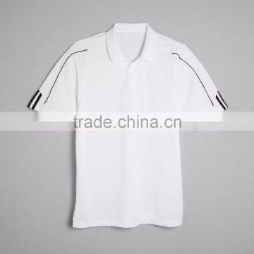 3 Strip Sleeve Moisture Polo Company Workers Uniform Custom Logo Heat Sealed on Back of Neck 100% Polyester Pique Mens Polo Whol photo-6