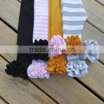 Ruffle Baby Girls Cotton Stripe Pants Kids Leggings Plain Ruffle Pants photo-5