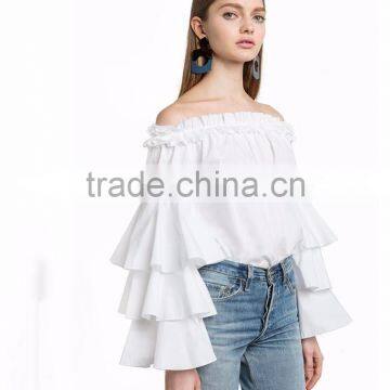 OFF SHOULDER Long Sleeve Spring Woman Top 2017 Latest Fashion Top Design photo-2