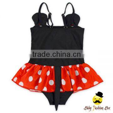 Fitness Cute Cartoon Character Strap Kids Flash Bow One Piece Little Girl Children Beach Clothes Swimwear