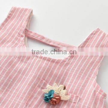 S33540W Little Girls Summer Dress Chiffon Striped Joining Lovely Dress photo-3