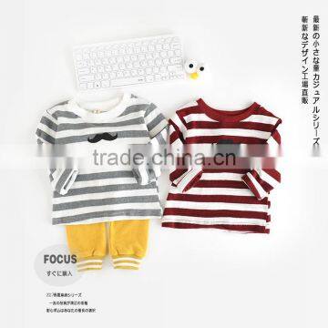 S65830A european style kids hoodie kids stripe beard hoodie