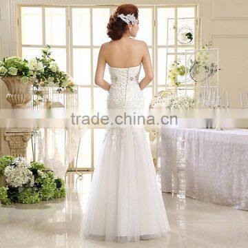 Wholesale Price Fishtail Wedding Dress With Appliques Designs photo-3