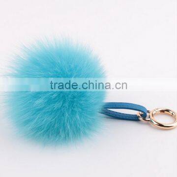 Myfur Custom Beautiful Colors Large Fox Fur Ball Phone Pendant Fox Fur Pompom Key Chain photo-4
