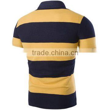 2016 Custom Factory Wholesale Striped Tee Shirt Men Short Sleeve Polo Turn-down Collar Man Shirt photo-5