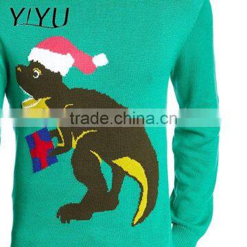 Custom Hot Sale Men's Santa Saurus Rex Ugly Christmas Sweater photo-3
