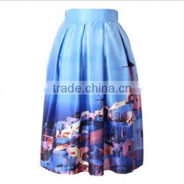 Walson Walson Instyles High Waist Tutu Skirts Women Vintage Fairy Tales Landscape Printed Ball Gown Midi Skirt photo-5