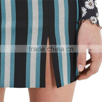2017 OEM Summer Sexy Multi-color Vertical Striped Mini Skirt photo-4
