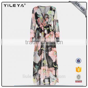 Fashionable Latest Designs Chiffon Maxi Dresses Fabric Wholsale With Digital Print photo-2
