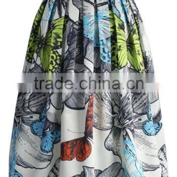 2016 Guangzhou Shandao New Fancy Design Summer Fashion Ruffle Umbrella Printed Chiffon Sexy Half Skirt Girls photo-5