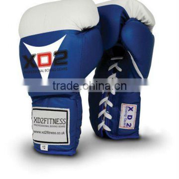 Lace Up Fight Leather Boxing Gloves