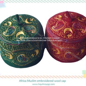 Africa Muslim embroidered wool cap  / Muslim wool cap /  embroidered cap  /  Africa wool cap  /  wool cap