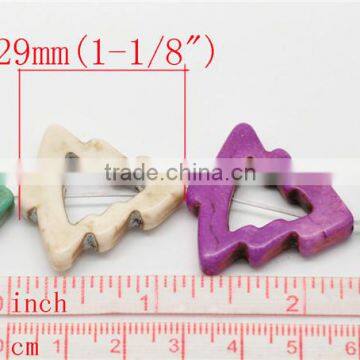 2 Strands Mixed Synthetic Howlite Turquoise Christmas Tree Loose Beads photo-2