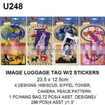 Image travel luggage tag with 2 Stickers